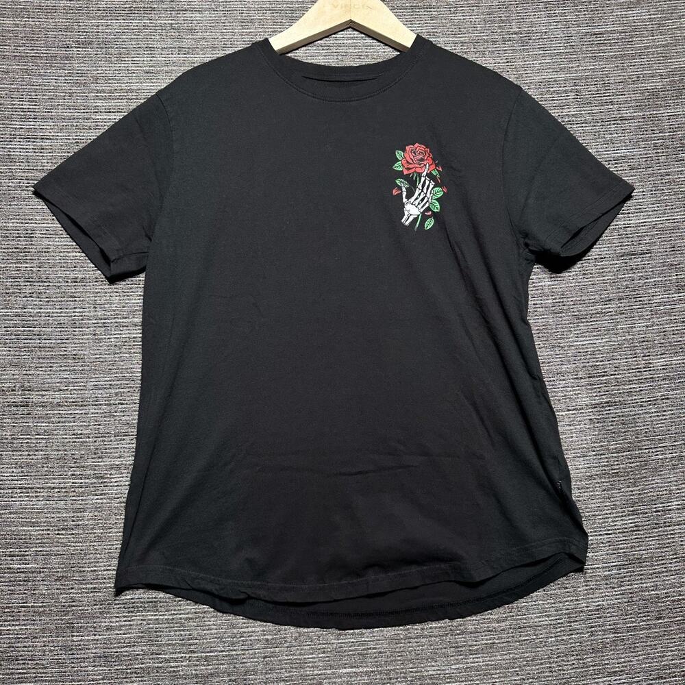 Dikotomy DK T Shirt Women's Large Black Graphic Streetwear Dark Grunge Bad Rose
